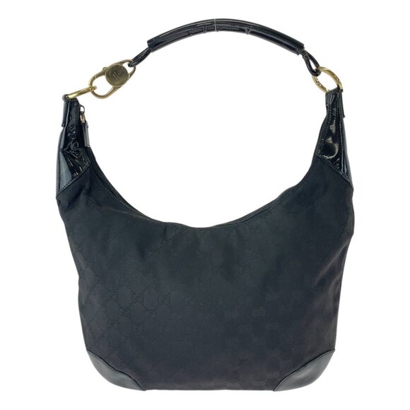 GUCCI Black Leather Shoulder Bag